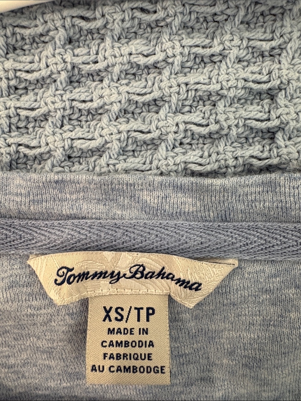 Tommy Bahama light blue long sleeve scoop neck top - Picture 2 of 2